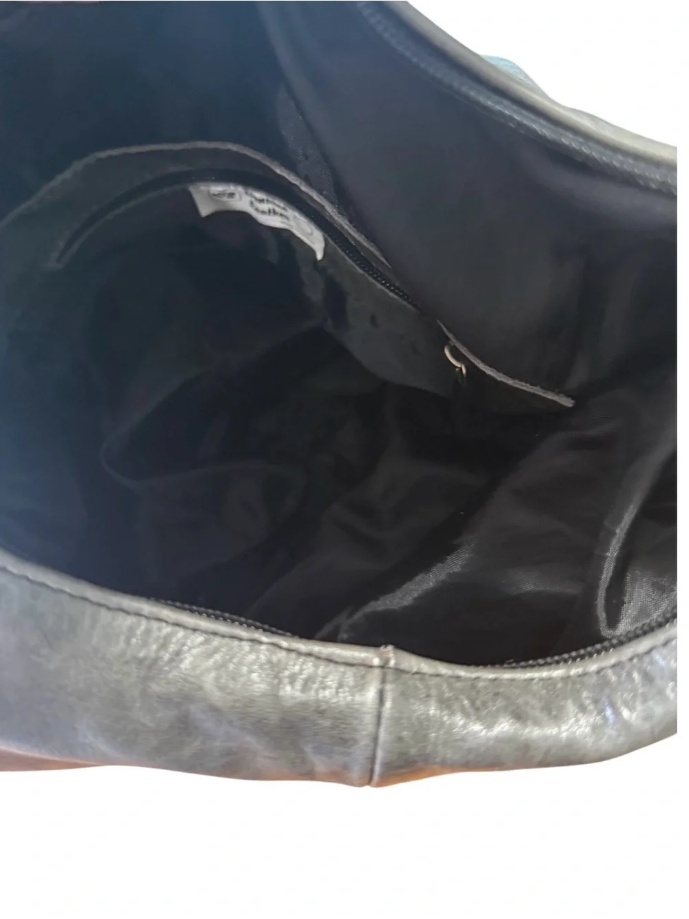 Vintage Gray Leather Convertible Sling Bag Backpack Crossbody-Leather